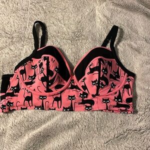 Torrid underwire pink cats bikini top